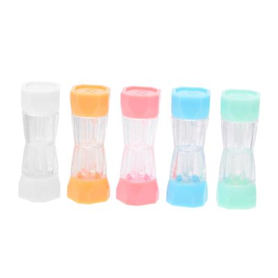 Didiseaon Lens Holder Contact Lens Storage Box 5pcs Set Plastic Portable Container for Travel and Daily Use Random Color