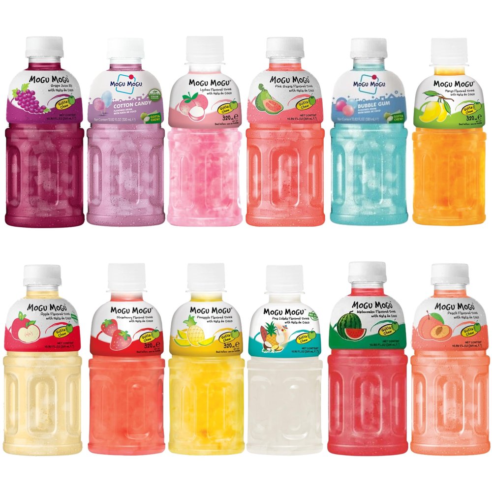 Mogu Mogu Nata De Coco Combo | Jelly Texture Fun Refreshment | 320ml | Pick N Mix 6 bottles from 3 of your delicious choices | Unforgettable Flavors by Serendib