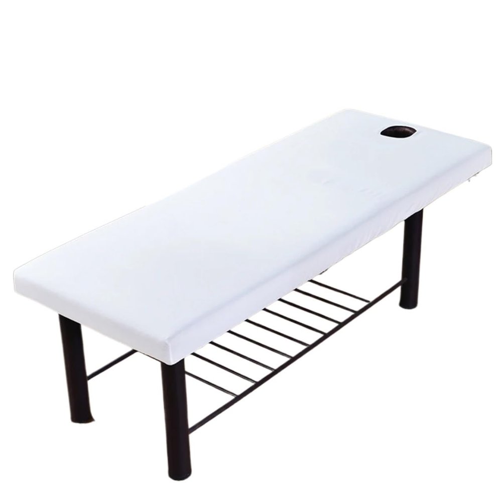 AMENGJ Beauty Couch Cover Universal Soft Elastic Fitted Bed Cover Beauty Salon Massage Body SPA Bedsheet(White)