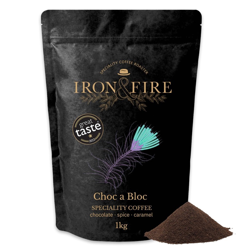 Choc a Bloc Specialty Blend 1kg Pour Over Grind - Immerse Yourself in Award-Winning Central American Coffee with Rich Milk Chocolate, Caramel & Vanilla Notes - IRON & FIRE