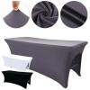AMENGJ Beauty Couch Cover White/Black Stretch Rectangle Tablecloth Wedding Party Beauty Massage Hotel Birthday Elastic Table Cover Rectangular Table Cloth(Color 1) view 4