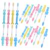 Healeved 32pcs Boys and Girls Toothbrush Bulk Soft Bristles Cartoon Design Suction Cup Base Toothbrush for Boys and Girls