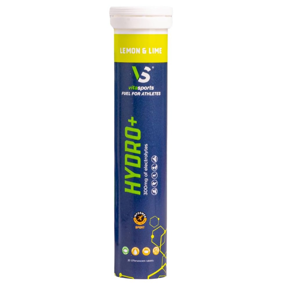 VitaSports Hydro+ Electrolytes Tablets - 20 Tablets (Lemon & Lime), Hydration & Energy