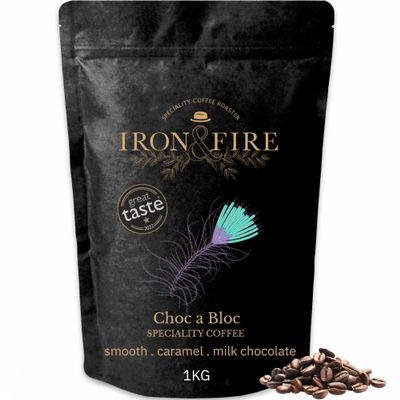 Choc a Bloc Specialty Blend 1kg Whole Beans - Immerse Yourself in Award-Winning Central American Coffee with Rich Milk Chocolate, Caramel & Vanilla Notes - IRON & FIRE