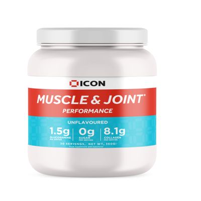 ICON Nutrition Muscle & Joint Performance Powder - Unflavoured, Mix with Your Favourite Drink, Supports Joint Health, Muscle Recovery & Bone Strength  30 Servings, 360g
