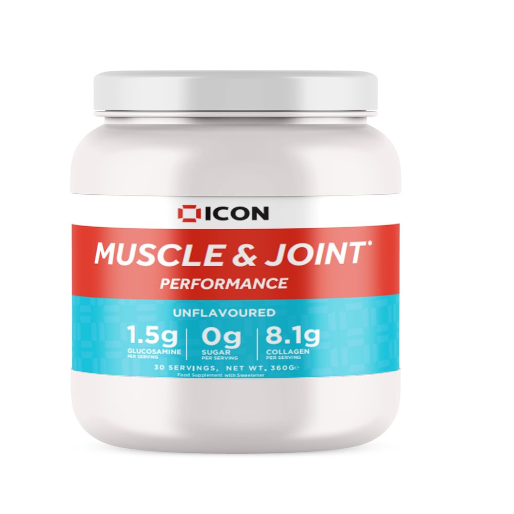 ICON Nutrition Muscle & Joint Performance Powder - Unflavoured, Mix with Your Favourite Drink, Supports Joint Health, Muscle Recovery & Bone Strength  30 Servings, 360g