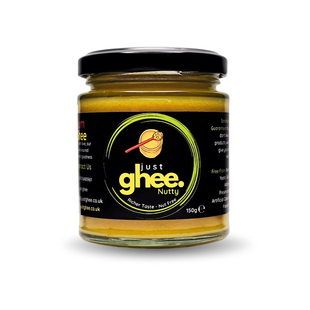 Just Ghee  Nutty Bengali Ghee | No Nuts | Premium Authentic Cow Ghee | Grass-Fed Cows | Rich Taste | High Smoke Point | Nutrient-Rich | Vegetarian | Ayurvedic Benefits | 150g