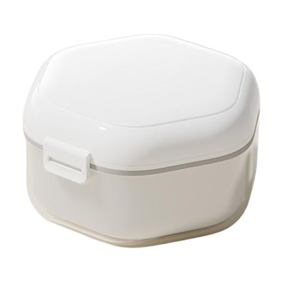 Samuliy Denture Case, Denture Container, Storage Box for Braces, Mouth Guard Case, Denture Holder, Three-Layer Travel Holder, Portable Cleaning Container for Mouth Guard, Prosthesis