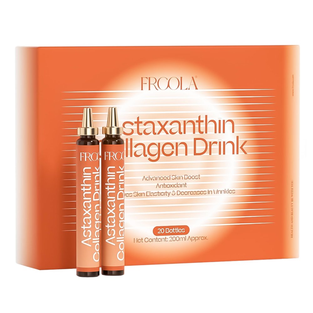 Frcola Astaxanthin Supplements - Super Antioxidant - Astaxanthin from Hematococcus - 100% Natural 10ml 20 PCS