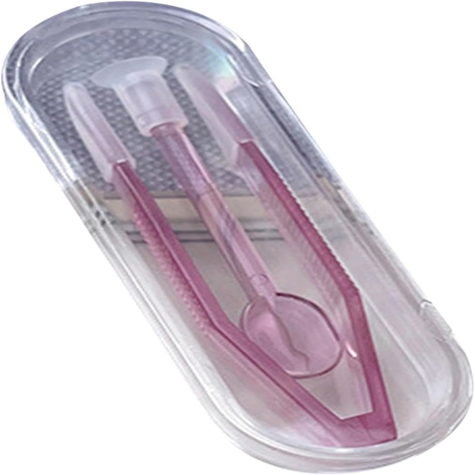 GANPUB Purple Practical Contact Lens Insertion and Removal Tool Set Practical Equipment Supplies for Students Office Workers House Contact Lens Wearing Tool Kit, Contact Lens Cases