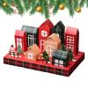 Empty Countdown Calendar Boxes Beautiful Ribbon Christmas House Shape view 1