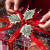 Empty Countdown Calendar Boxes Beautiful Ribbon Christmas House Shape view 4