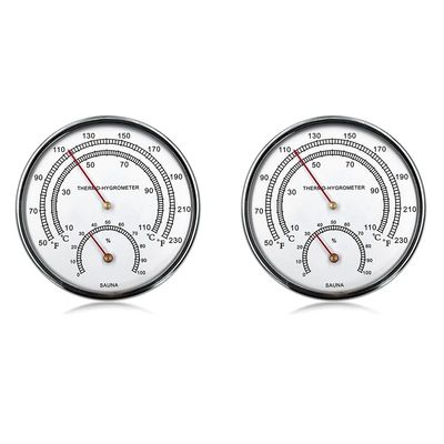 PpAaJK Sauna Accessories Sauna Thermometer Fahrenheit 2 in 1 Metal Sauna Thermometer and Hygrometer with Hanging Hole