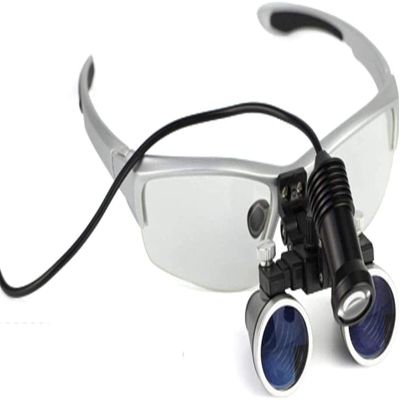 ZYHSIJOBASS Headband Magnifier, Handheld Digital Magnifier, 3.5X 420mm Dental Surgery Magnifying Glass, Binocular Loupe,handsfree Headband Magnifier, with Led Headlights,with Handy Carry Case