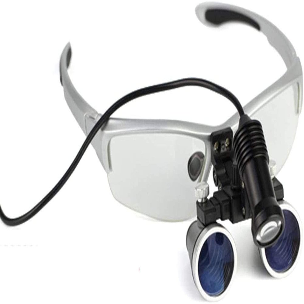 ZYHSIJOBASS Headband Magnifier, Handheld Digital Magnifier, 3.5X 420mm Dental Surgery Magnifying Glass, Binocular Loupe,handsfree Headband Magnifier, with Led Headlights,with Handy Carry Case