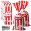 120 Pcs Popcorn Bags, Striped Pop Corn Bag for Party Popcorn Holder, Candy Stripe Paper Bags for Carnival, Party, Wedding view 1