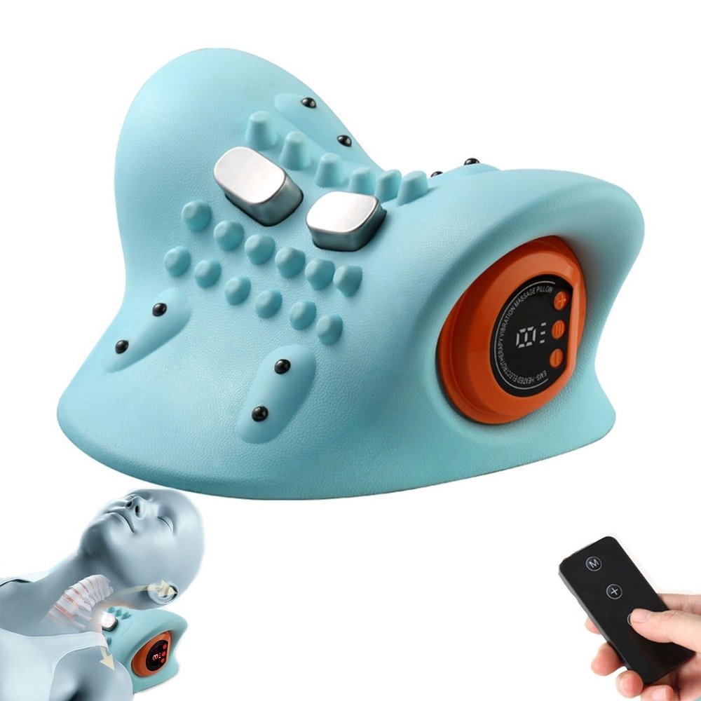 2024 New Hugterra Neck Massager Relaxer, Neck and Shoulder Massager with Heat, 26 Ergonomic Angle, 3 Heating Modes, Portable Shiatsu Massage Pillow