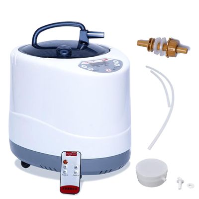 4L Sauna Steamer Pot for with Thermostat, 2000W Portable Portable Fumigation Machine with Remote Control and Timer, Sauna Generator Large Wooden Barrel Steam Sauna Rooms, Body Therapy Steamer