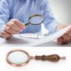 10X Antique Magnifying Glass, Handheld Magnifying Glass Lens with Detachable Wooden Handle for Reading, Senior, Low view 4