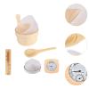 Wooden Sauna Bucket and Ladle Set with Hourglass Timer Professional SPA Accessories for Steam Sauna Room view 2