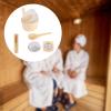 Wooden Sauna Bucket and Ladle Set with Hourglass Timer Professional SPA Accessories for Steam Sauna Room view 3