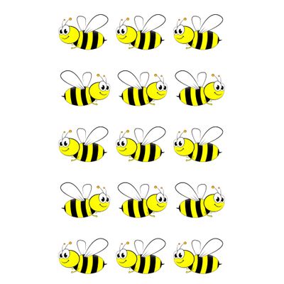 15 x Happy Cartoon Bee Edible Wafer or Icing Cupcake Toppers Party Cake Decorations Perfect For Brownies Cookies Muffins & More! (Edible Wafer Card)