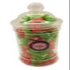 BUMBLEDUKES CHRISTMAS SWEETS JAR: STRAWBERRY FLAVOUR CANDY CANE SHAPED FROSTED JELLIES VICTORIAN STYLE CANDY JAR XMAS SWEET GIFT view 2