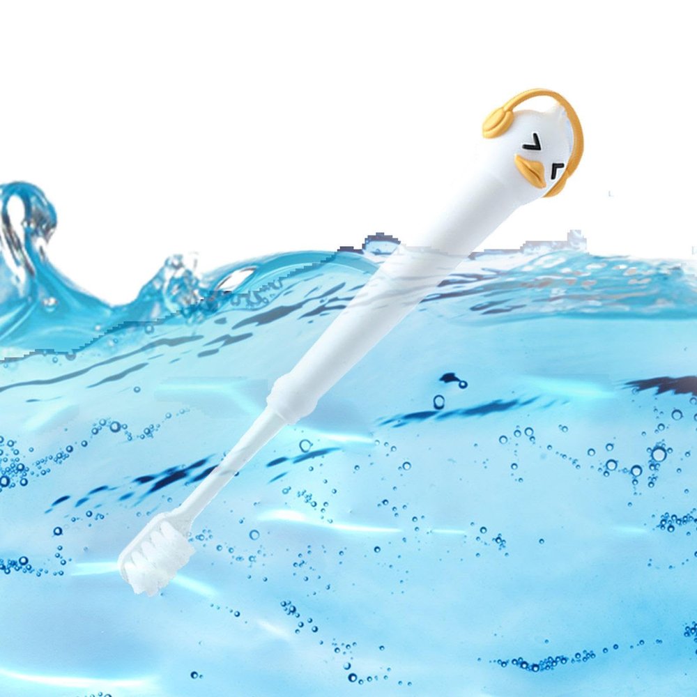 Kids Toothbrushes, Duck Shaped Child Sized Manual Toothbrushes, Silicone Handle Deep Cleaning Lovely Tooth Brush with Soft Bristles for- Boys Girls School Children