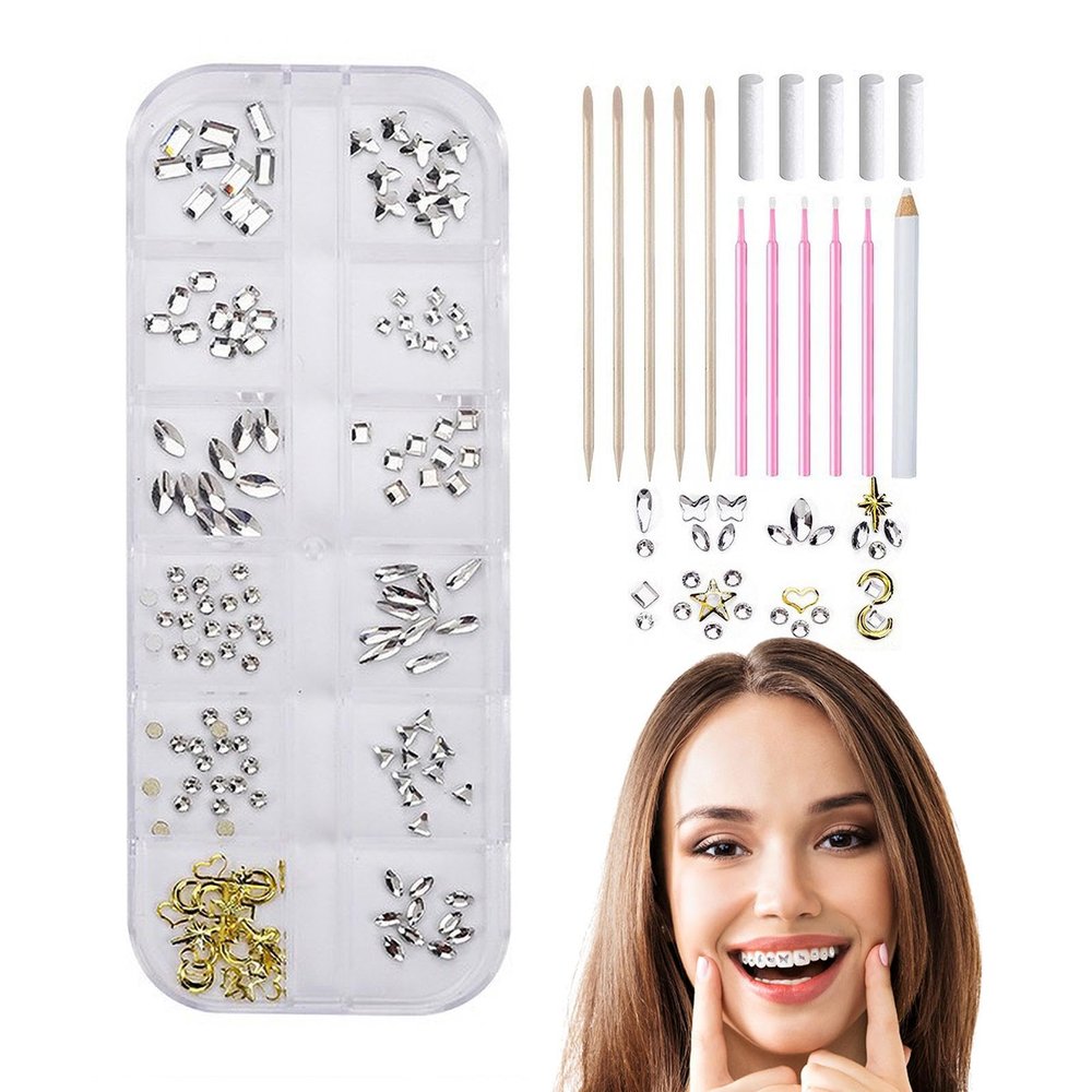 Tooth Gem Kit | Teeth Gems Jewelry - Tooth Gems Kit Shining Teeth Gems Gemstone Style Tooth Jewelry Kit Fashionable Crystal Tooth Ornaments