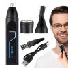 Ear Nose Hair Trimmer | Rechargeable Precision Trimmer | Powerful Motor Waterproof Detail Trimmer | Rinsable & Interchangeable Heads, Multi-Purpose Hair Remover, Cordless Grooming Tool view 1