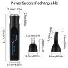 Ear Nose Hair Trimmer | Rechargeable Precision Trimmer | Powerful Motor Waterproof Detail Trimmer | Rinsable & Interchangeable Heads, Multi-Purpose Hair Remover, Cordless Grooming Tool view 2