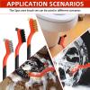3pcs Upgraded Wire Brushes Set for Rust Cleaning - Includes Brass, Stainless Steel & Nylon Bristles, Small 7-Inch Metal Wire Brush with Ergonomic Curved Handle Grip, Ideal for Paint, Stain view 4
