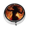 Small Pill Box Portable Pill Case 3 Compartment Metal Pill Vitamins Holder Organizer Cute Dance Music Travel Pillbox for Purse Pocket view 2