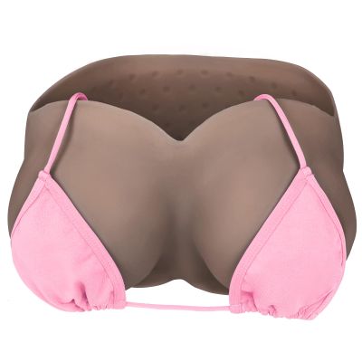 Vnmcry Silicone Breast Forms Cotton Filled V-Neck Tube Top False Chest Plates Strapless Breastplate Fake Boobs for Men Crossdresser Transgender Mastectomy Prosthesis (Light Black - B Cup S Size)