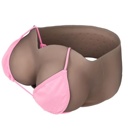 Vnmcry Silicone Breast Forms Gel Filled V-Neck Tube Top Realistic Chest Plates Strapless Breastplate Fake Boobs for Men Crossdresser Transgender Mastectomy Prosthesis (Light Black - C Cup S Size)