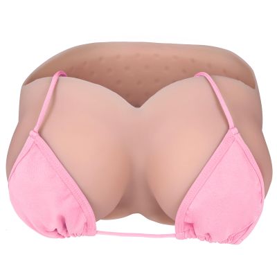 Vnmcry Silicone Breast Forms Cotton Filled V-Neck Tube Top False Chest Plates Strapless Breastplate Fake Boobs for Men Crossdresser Transgender Mastectomy Prosthesis (Beige - B Cup S Size)