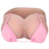 Vnmcry Silicone Breast Forms Cotton Filled V-Neck Tube Top False Chest Plates Strapless Breastplate Fake Boobs for Men Crossdresser Transgender Mastectomy Prosthesis (Beige - B Cup L Size) view 1
