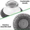 EATHEATY 12 Pack Steel Wool Scrubber with Handle, Stainless Steel Wire Pot Scrubber Metal Sponge, Mesh Metal Scrubbers for Cleaning Dishes, Grills, Pans, Ovens view 3