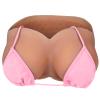 Vnmcry Silicone Breast Forms Cotton Filled V-Neck Tube Top False Chest Plates Strapless Breastplate Fake Boobs for Men Crossdresser Transgender Mastectomy Prosthesis (Bronze - H Cup M Size) view 1