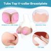 Vnmcry Silicone Breast Forms Cotton Filled V-Neck Tube Top False Chest Plates Strapless Breastplate Fake Boobs for Men Crossdresser Transgender Mastectomy Prosthesis (Bronze - H Cup M Size) view 2