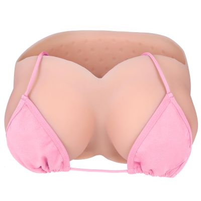 Vnmcry Silicone Breast Forms Cotton Filled V-Neck Tube Top False Chest Plates Strapless Breastplate Fake Boobs for Men Crossdresser Transgender Mastectomy Prosthesis (Ivory White - D Cup M Size)