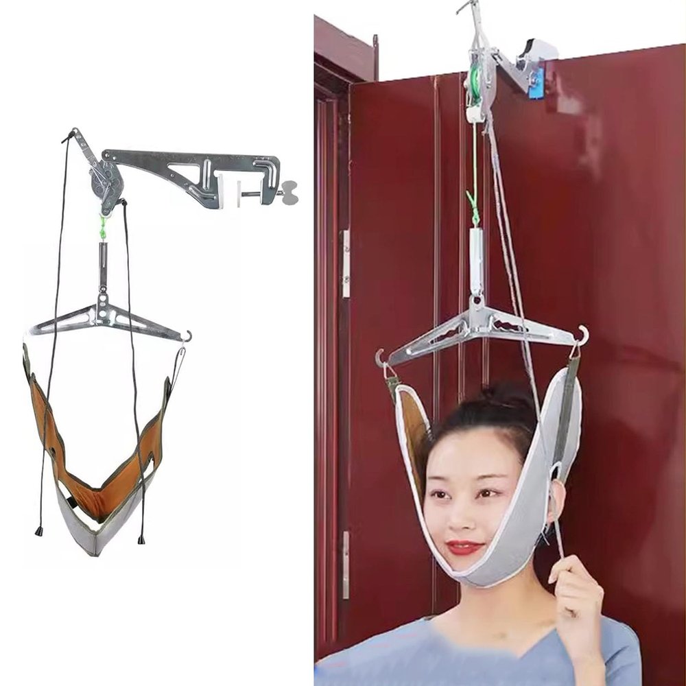 XNXYSMKJ Neck Stretcher Cervical Traction Device,Over The Door Neck Spinal Decompression Aid for Forward Neck Posture (1pc)