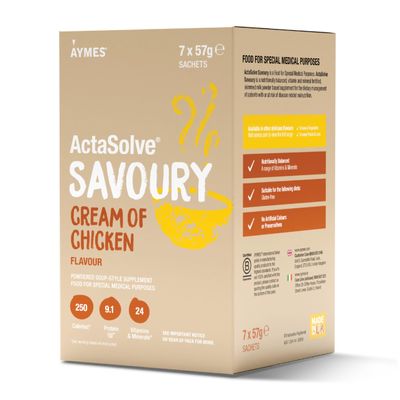 AYMES - ActaSolve Savoury - 42 Servings - Cream of Chicken - Soup-Style Nutritional Powder - Gluten Free - Suitable for Adults and Children Aged 3+