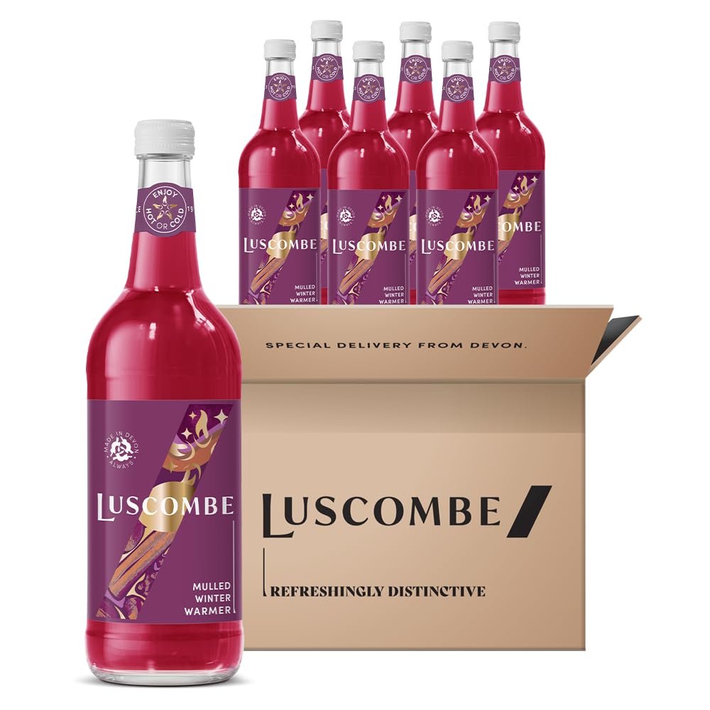 Luscombe - Mullled Winter Warmer (6x74cl) - Non-alcoholic Mulled Wine, Dartmoor Spring Water, Cherry Juice, Hibiscus, Cinnamon, Clove, Nugmet, Organic Ingredients