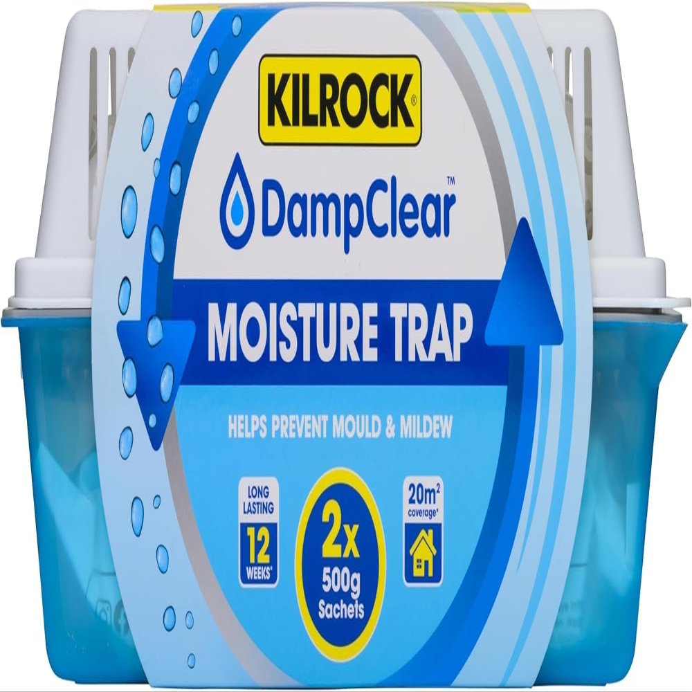 Kil-rock Damp Clear Moisture Trap & Refill Options - 2x 500g Sachets or 5x 500g Refill Pack - Prevents Mould, Mildew, Odours (2x 500g Sachets (Complete Moisture Trap))