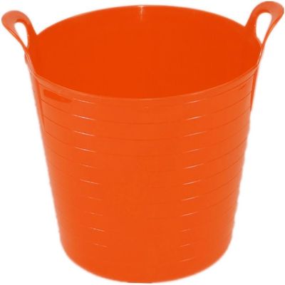 Easy Shopping 45 Litre Large Flexi Tub Multipurpose Storage Solution for Home Garden Flexible Plastic Rubber Container Bucket In Several Colour MADE IN U.K. (Orange)