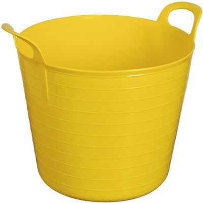Easy Shopping 45 Litre Large Flexi Tub Multipurpose Storage Solution for Home Garden Flexible Plastic Rubber Container Bucket In Several Colour MADE IN U.K. (Yellow)