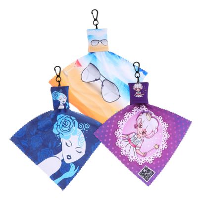 minkissy Keychain Eyeglass Cleaning Cloth 3pcs Set Printed Sling Microfiber Lens Cleaner and Reusable Screen Wiper for Sunglasses Phones Tablets