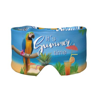Summer Parrot Pineapple Bird Print Sleep Mask,Soft Skin Friendly Eye Covers, Light Blocking Sleeping Mask for Travel Yoga Nap