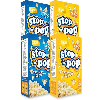 12pk x 85g Microwave Popcorn | Sols Salted Microwave Popcorn, Butter Microwave Popcorn Flavour| Pop Corn Kernels for The Family Movie Night fun | Flavoured Popcorn Kernels Microwave
